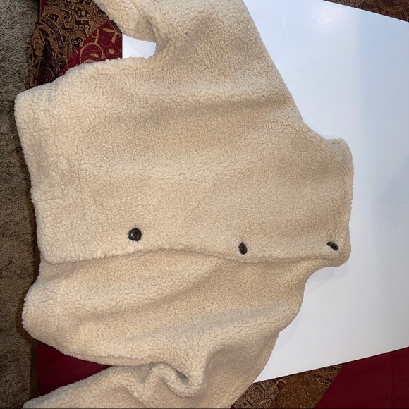 Free People Izzy Wrap Teddy Jacket Ecru Ivory - Picture 13 of 17